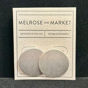 Melrose and Market Silver Button Earrings